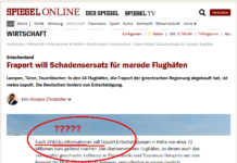 ΑΝΘΕΛΛΗΝΙΚΟ FAKEnews από το Spiegel για δήθεν €70εκ που ζητάει η Fraport!….