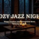 Snowfall Outside & Soft Jazz Night Ambience!!